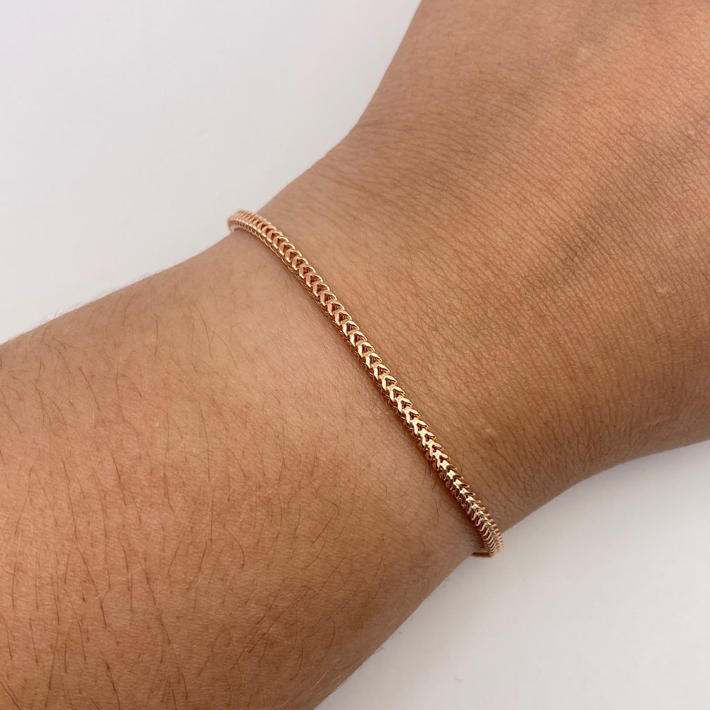 Pulso It Franco Oro rosa 18k +1 / 3,39 Gr / 2,3 mm / 19,6 Cm