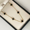 Cadena It aro seguido con trebol negro  Oro amarillo 18k +4 / 6,75 Gr / 1,2 mm / 44 Cm