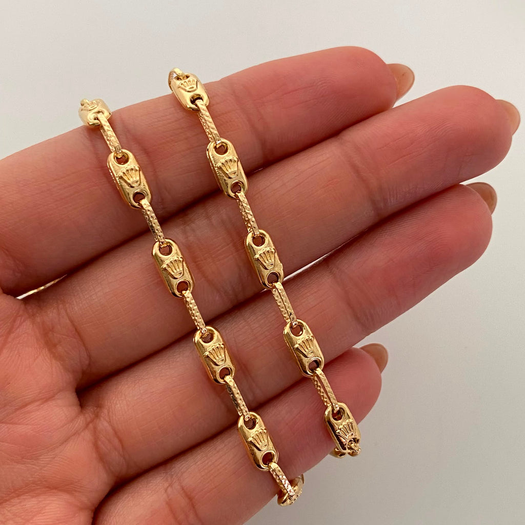 Cadena Rustica Corona Rx Oro amarillo 18k 11,65 Gr / 4,4 mm / 60 Cm Broche 0,60