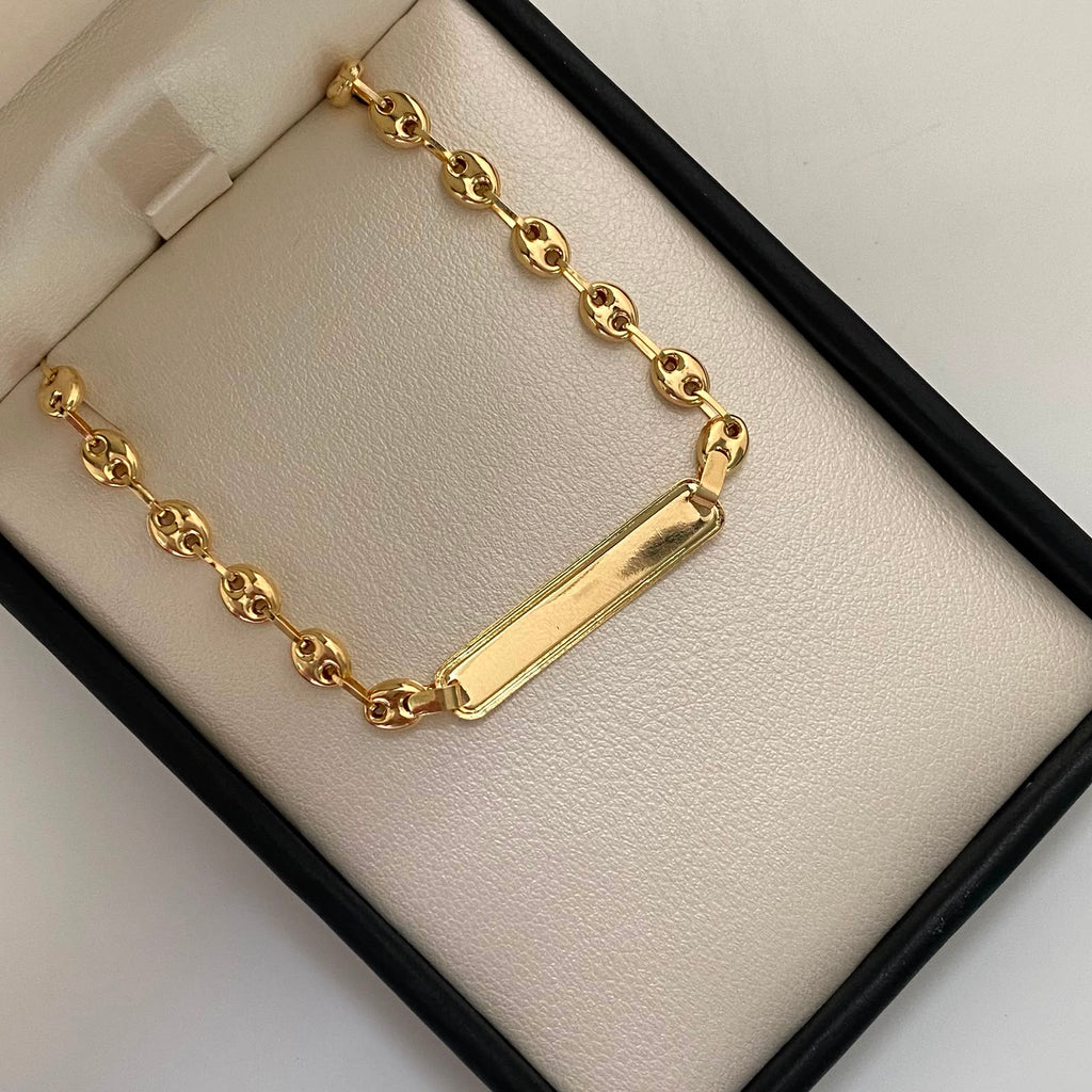Pulso Placa Gc Oro amarillo 18k 3,45 Gr / 4,6 mm / 18 Cm Broche 0,30