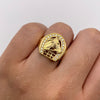 Anillo Herradura caballo circones blancos Oro amarillo 18k / Talla 10 / 6,6 Gr / 5,5 mm