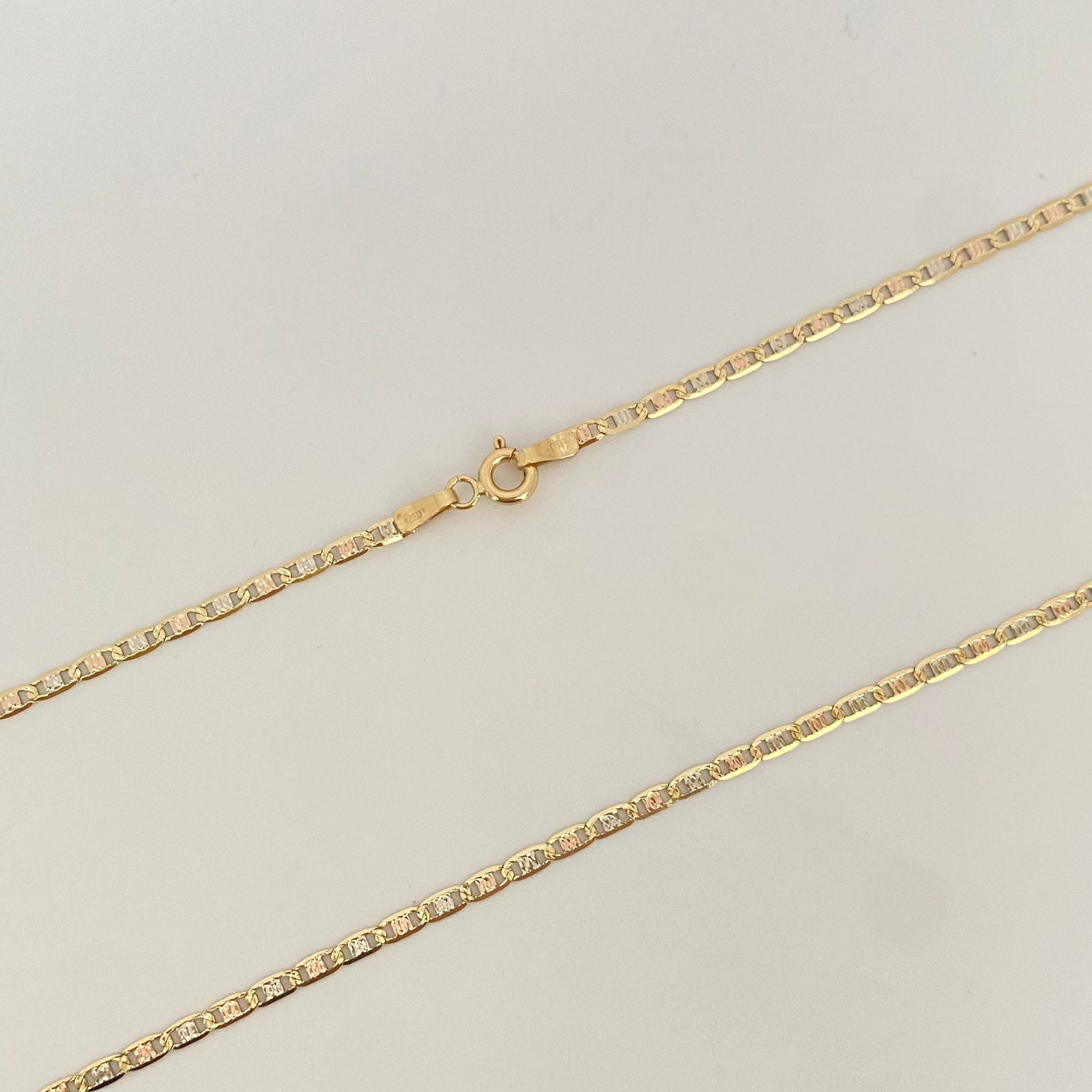 Cadena It plana diamantada Tres oros 18k 2,75 Gr / 2,0 mm / 40 Cm