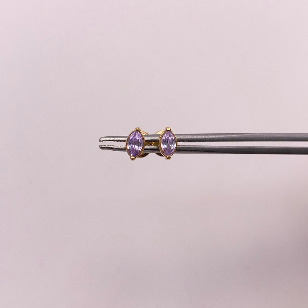 Topos Circon morado Oro amarillo 18k 0,7 Gr / 3,8 mm