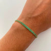 Pulso It Tennis Doble carril Casting Verde Oro amarillo 18k +6 / 3,1 Gr / 3,2 mm / 18 Cm