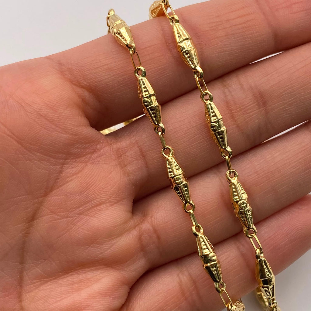 Cadena Dubai Oro amarillo 18k 8,80 Gr / 3,8 mm / 60 Cm Broche 0,40