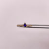Anillo circones blancos y azul rey Oro amarillo 18k / Talla 7 / 1,65 Gr / 1,4 mm