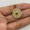 Dije Corona rx circones blancos Oro amarillo 18k 3,25 Gr / 18,4 mm / 2,5 Cm