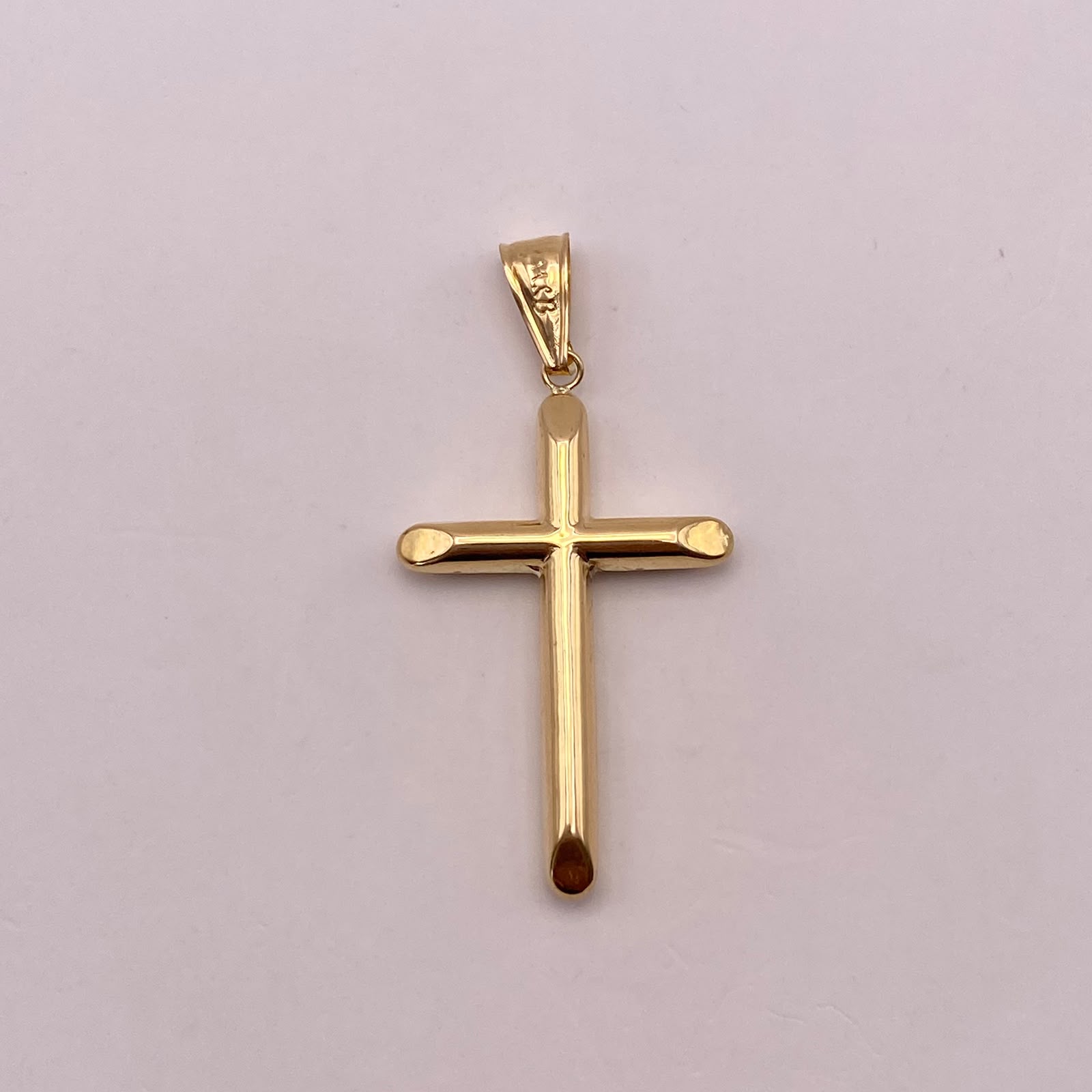 Dije Cruz tubular Oro amarillo 18k 1,61 Gr / 23,4 mm / 4,6 Cm