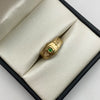 Anillo cristo circon verde Oro amarillo / Talla 8 1/2 / 2,2 Gr