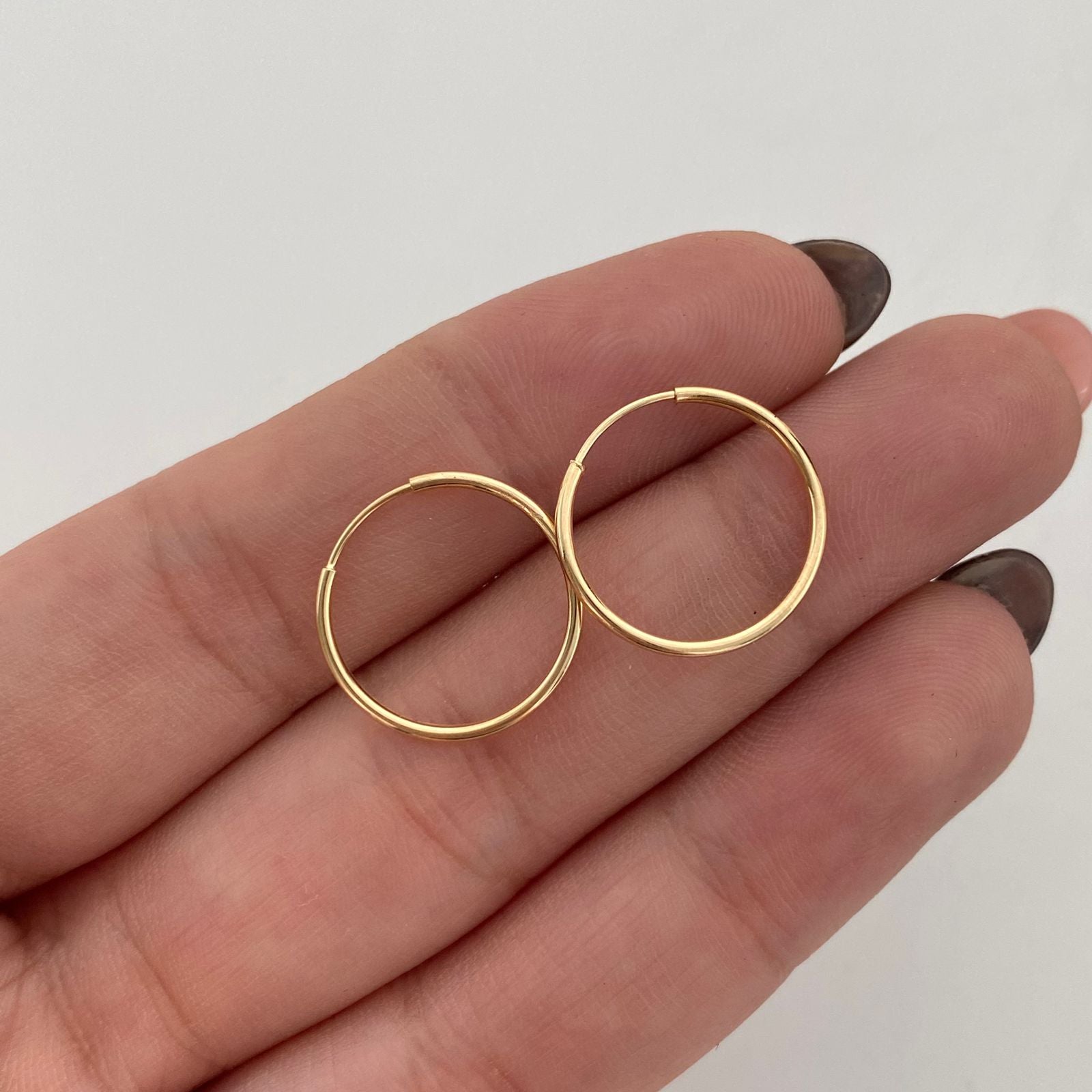 Candongas Imperdibles Oro amarillo 18k 0,55 Gr / 1,5 Cm