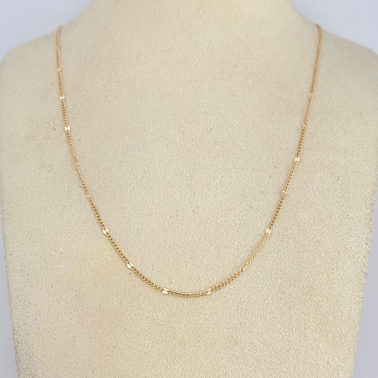 Cadena It mini cubana flor espejo Oro amarillo 18k 1,70 Gr / 1,4 mm / 50 Cm