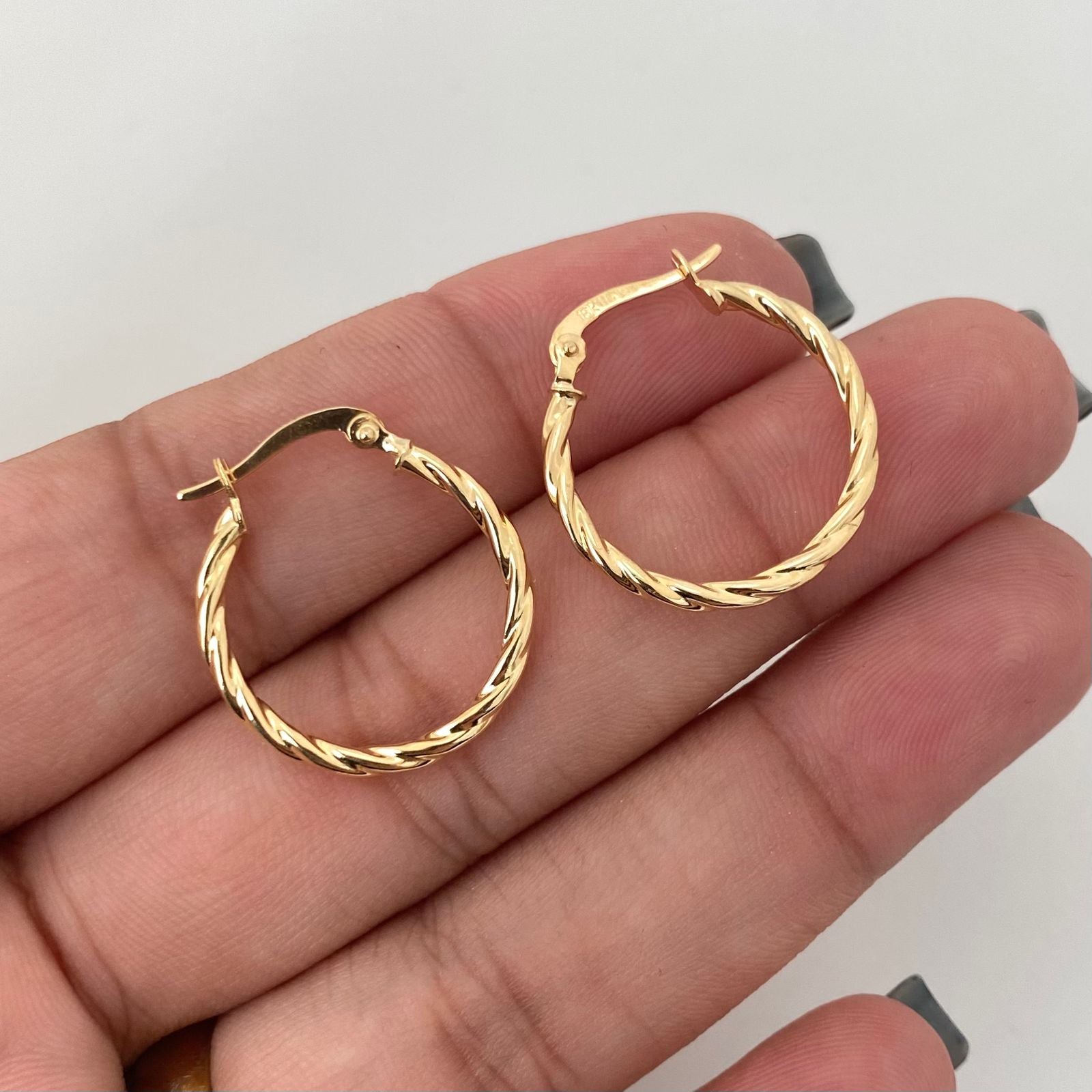 Candonga entorchada Oro amarillo 18k 1,25 Gr / 2,25 Cm