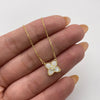 Cadena It Aro seguido Especial Flor Blanca Oro amarillo 18k 2,7 Gr / 0,6 mm / 45 Cm