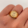 Anillo Ancla Oro amarillo y Oro blanco 18k / Talla 11 1/4 / 3,05 Gr / 4,3 mm