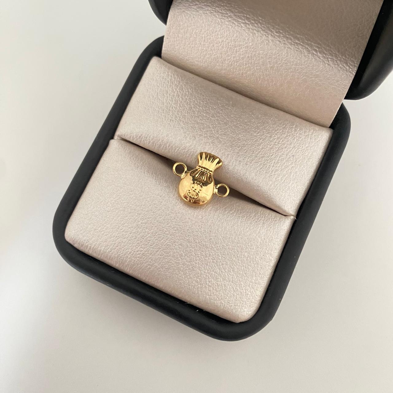 Herraje bolsa de dinero Oro amarillo 18k 0,65 Gr / 1,2 Cm