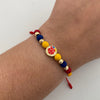 Pulsera tejida Herraje Balon bolas diamantadas 5mm Tricolor Oro amarillo 18k 1 Gr