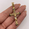 Dije cruz cristo circones blancos y negros Oro amarillo y Oro blanco 18k 7,75 Gr / 25,75 mm / 5,5 Cm