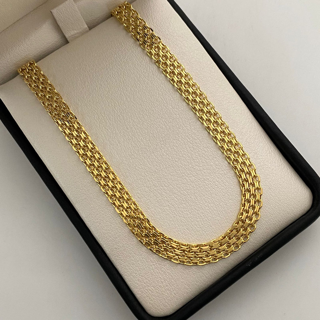 Cadena It china triple carril Oro amarillo 18k +2 / 15,30 Gr / 6,5 mm / 60 Cm