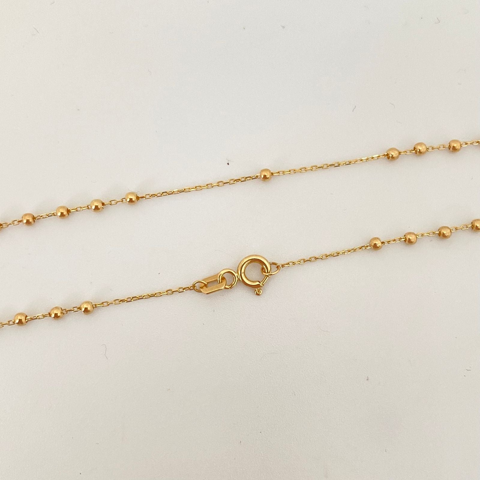 Rosario It virgen milagrosa balines lisos Oro amarillo 18k +4 / 3,35 Gr / 2,0 mm / 45 Cm