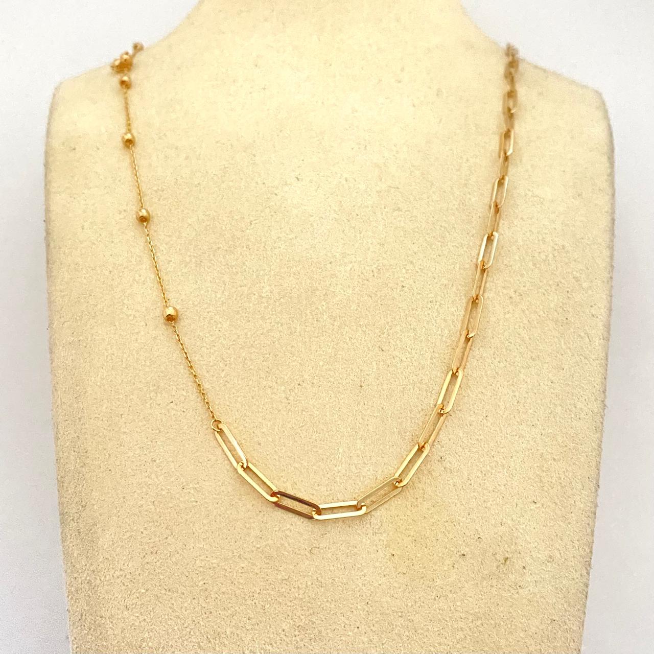 Cadena It cajon y balines lisos Oro amarillo 18k +4 / 3,25 Gr / 2,5 mm / 45 Cm