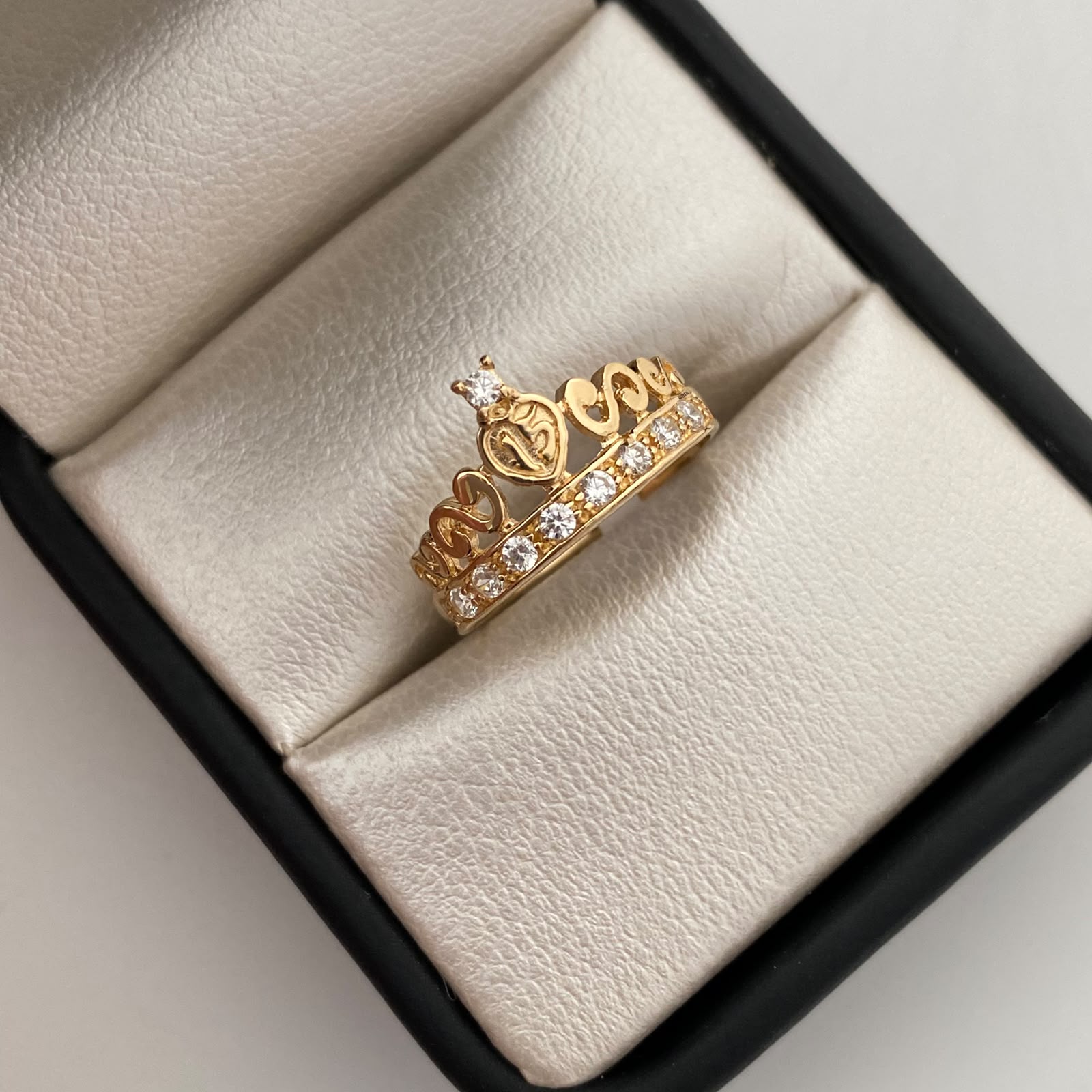 Anillo 15 Casting Blanco Oro amarillo 18k / Talla 6 / 2,35 Gr