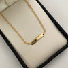 Pulso bebé aro seguido placa biselada  Oro amarillo 18k 1,50 Gr / 4,7 mm / 16 Cm Broche 0,15