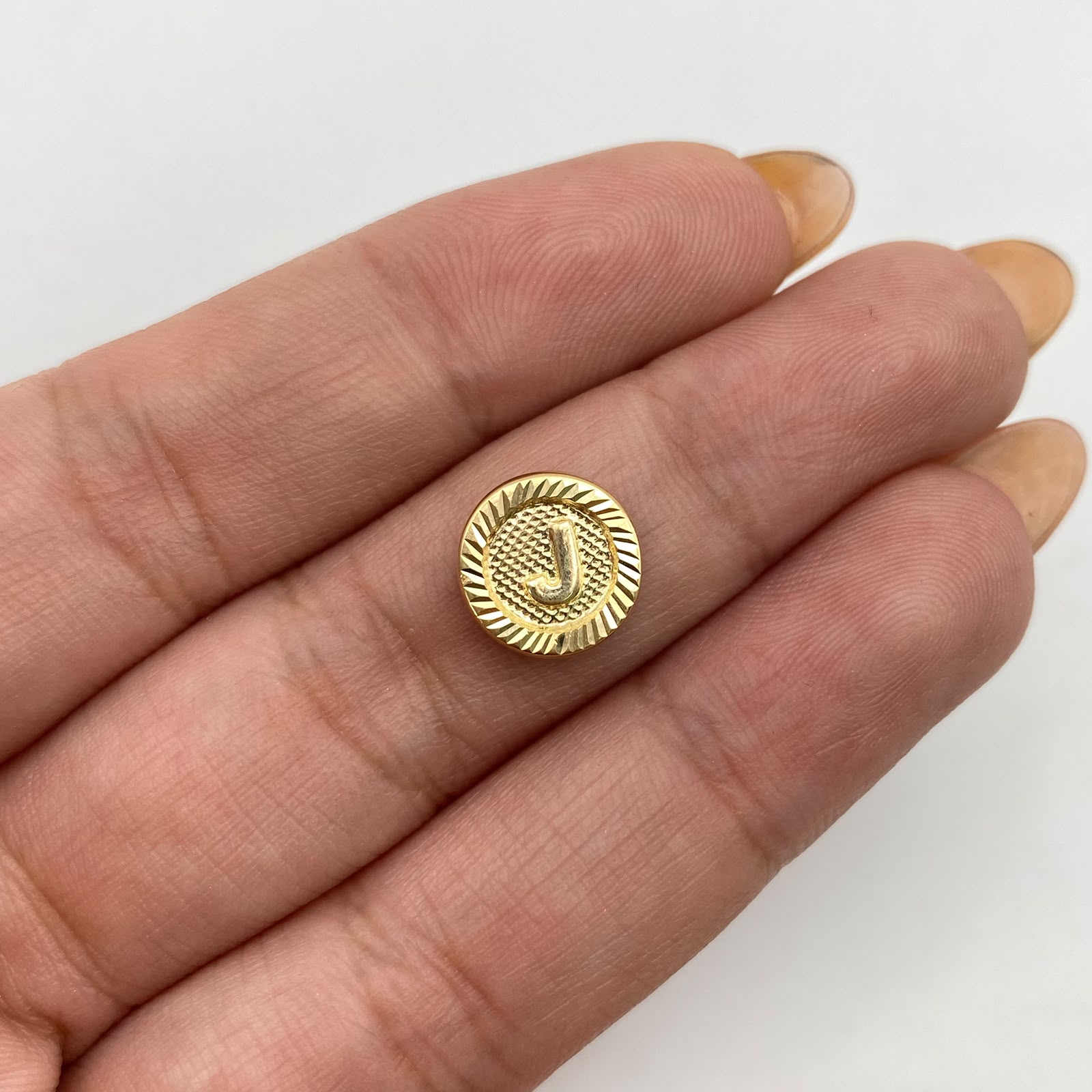 Herraje tambor letra j Oro amarillo 0,5 Gr / 1 Cm