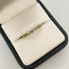 Anillo 15 circones verdes numero central Oro amarillo 18k / Talla 7 1/4 / 1,3 Gr