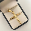 Dije cruz clavo lisa  Oro amarillo 18k 3,95 Gr / 5,0 Cm