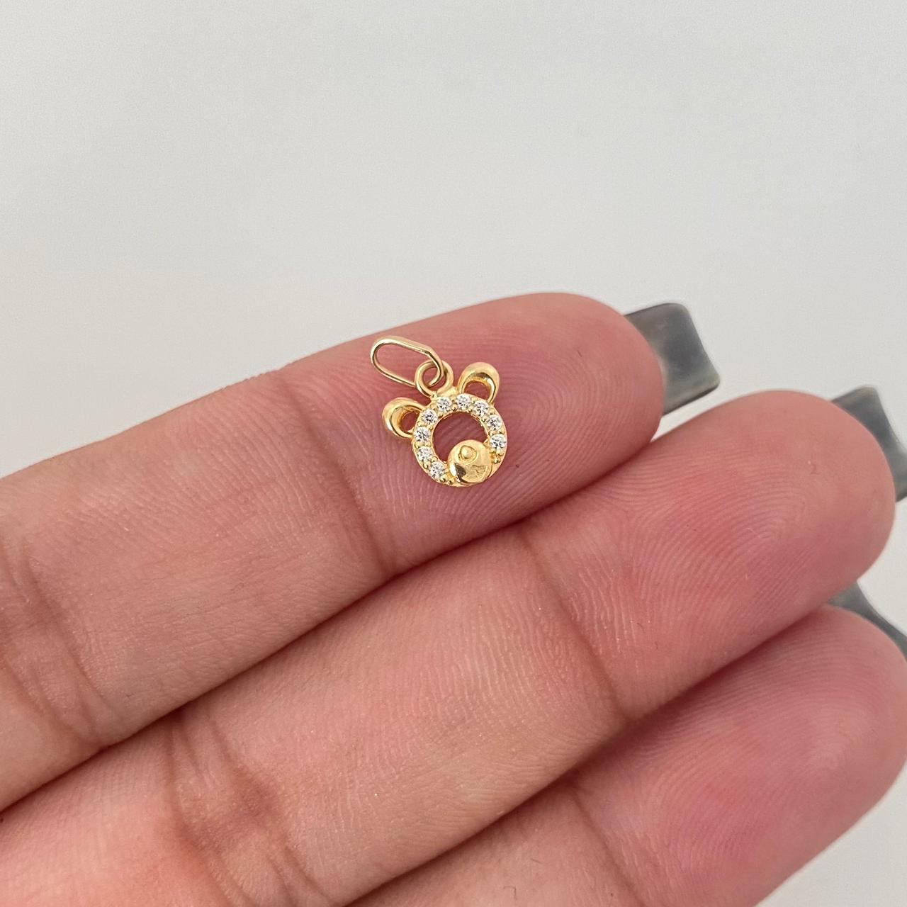 Dije silueta oso borde casting Oro amarillo 18k 0,45 Gr / 1,3 Cm