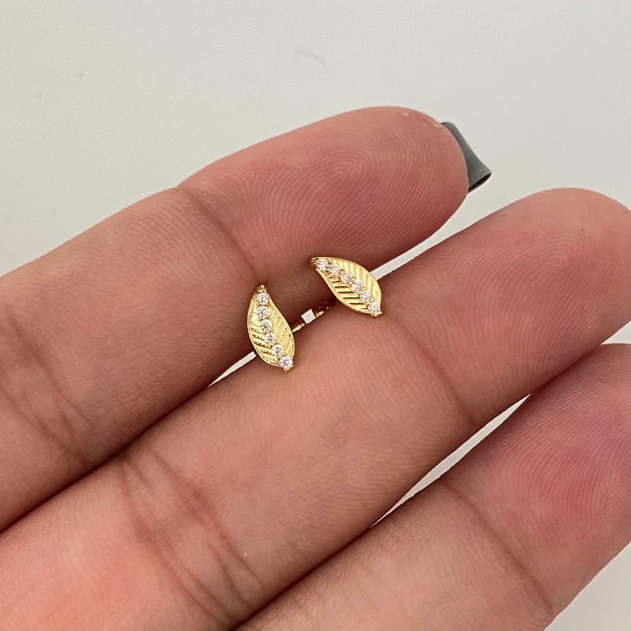 Topos hoja linea casting blanco Oro amarillo 18k 0,75 Gr / 3,5 mm