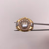 Anillo corona rx circones blancos Tres oros 18k / Talla 12 1/2 / 10,7 Gr / 9,16 mm