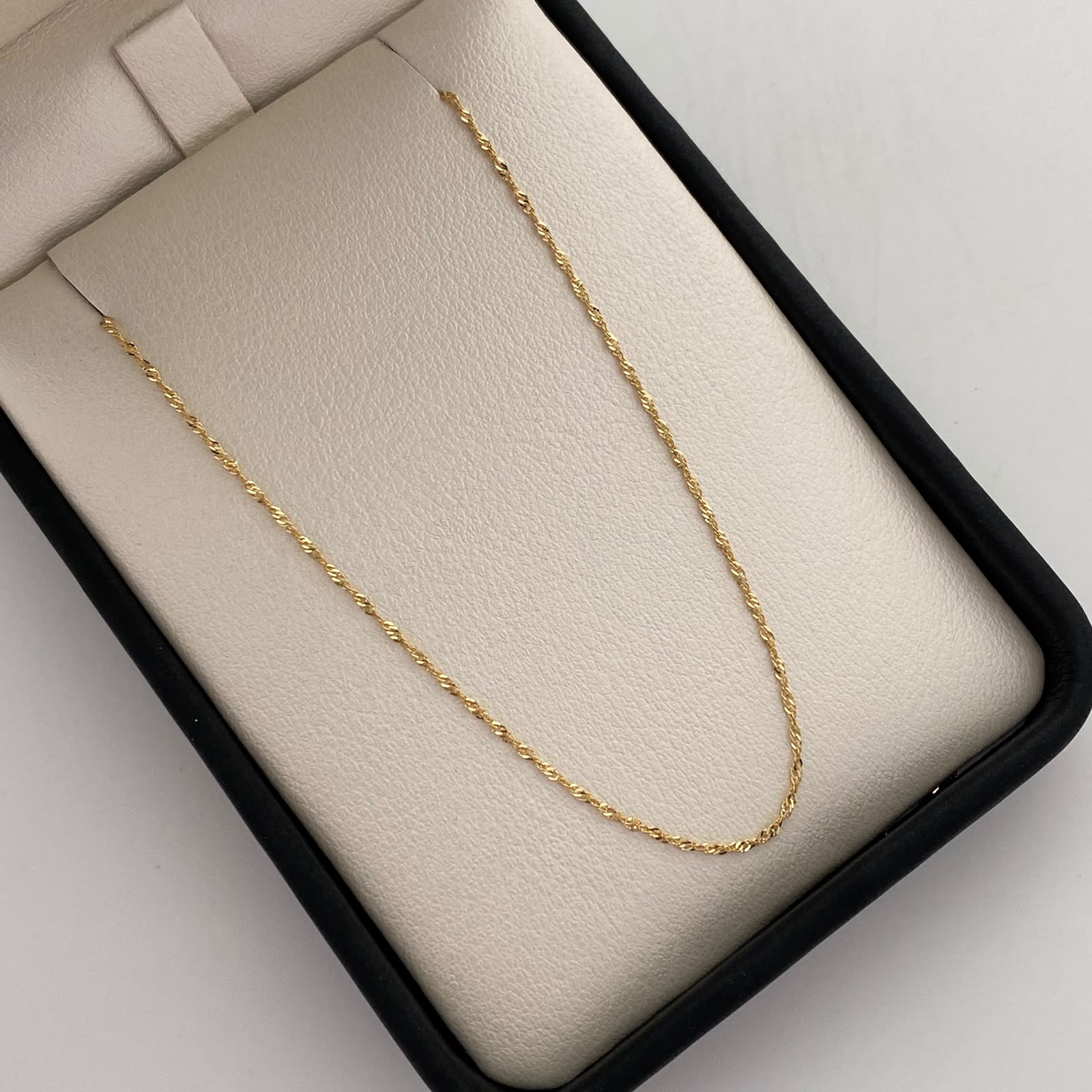 Cadena It Mini Singapur Oro amarillo 18k +1 / 1,05 Gr / 1 mm / 45 Cm