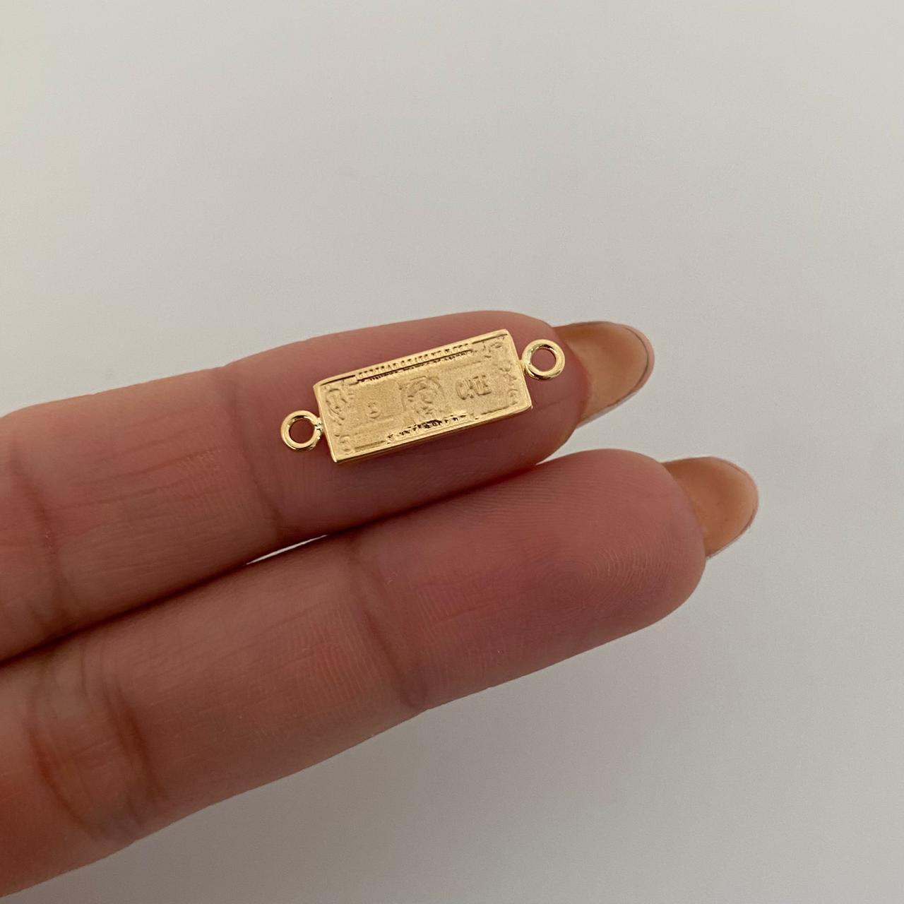 Herraje dolar con mate  Oro amarillo 18k 0,85 Gr / 0,8 Cm