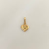 Dije corazon fondo mate Oro amarillo 18k 0,50 Gr / 1,8 Cm