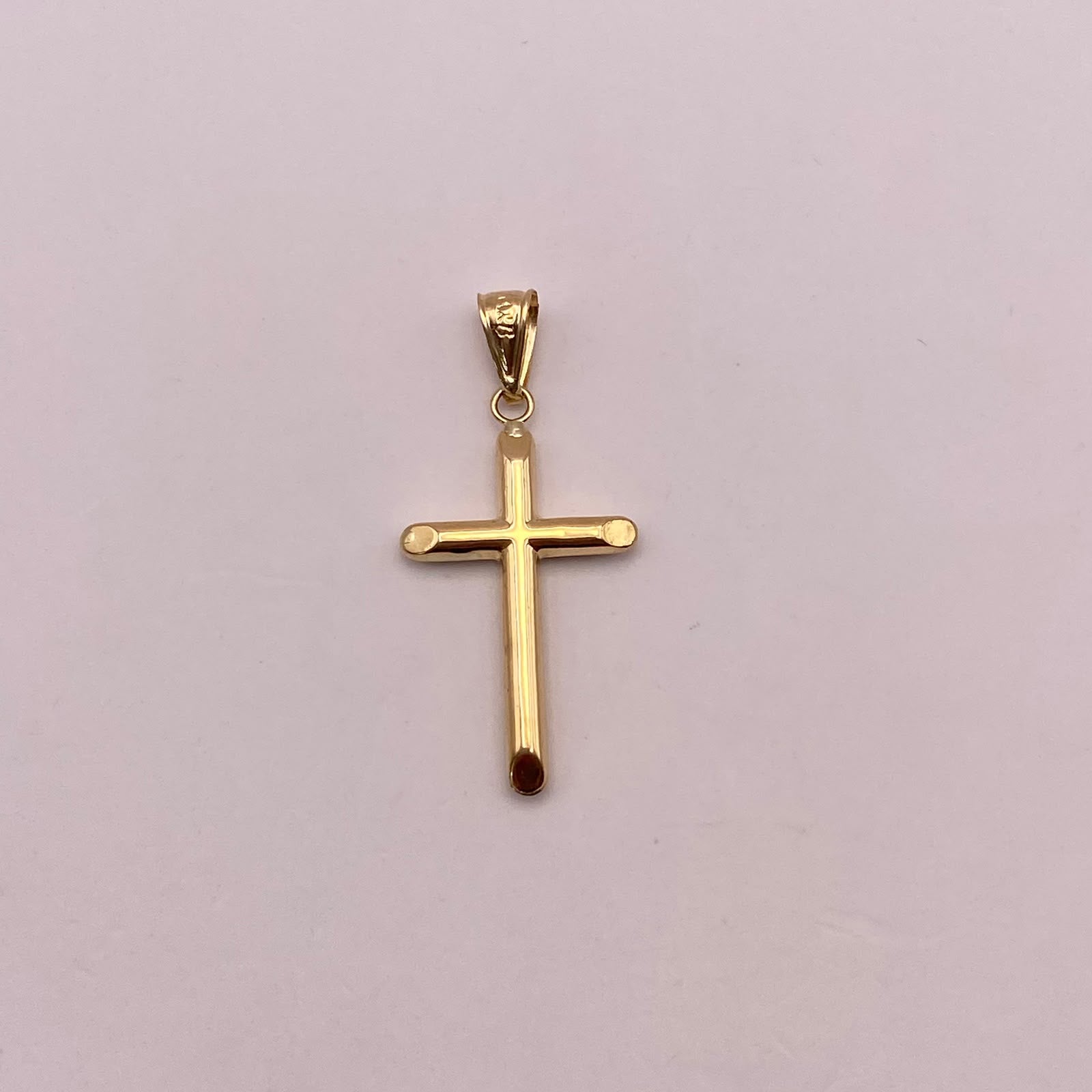 Dije Cruz tubular Oro amarillo 18k 0,8 Gr / 15,9 mm / 3,5 Cm
