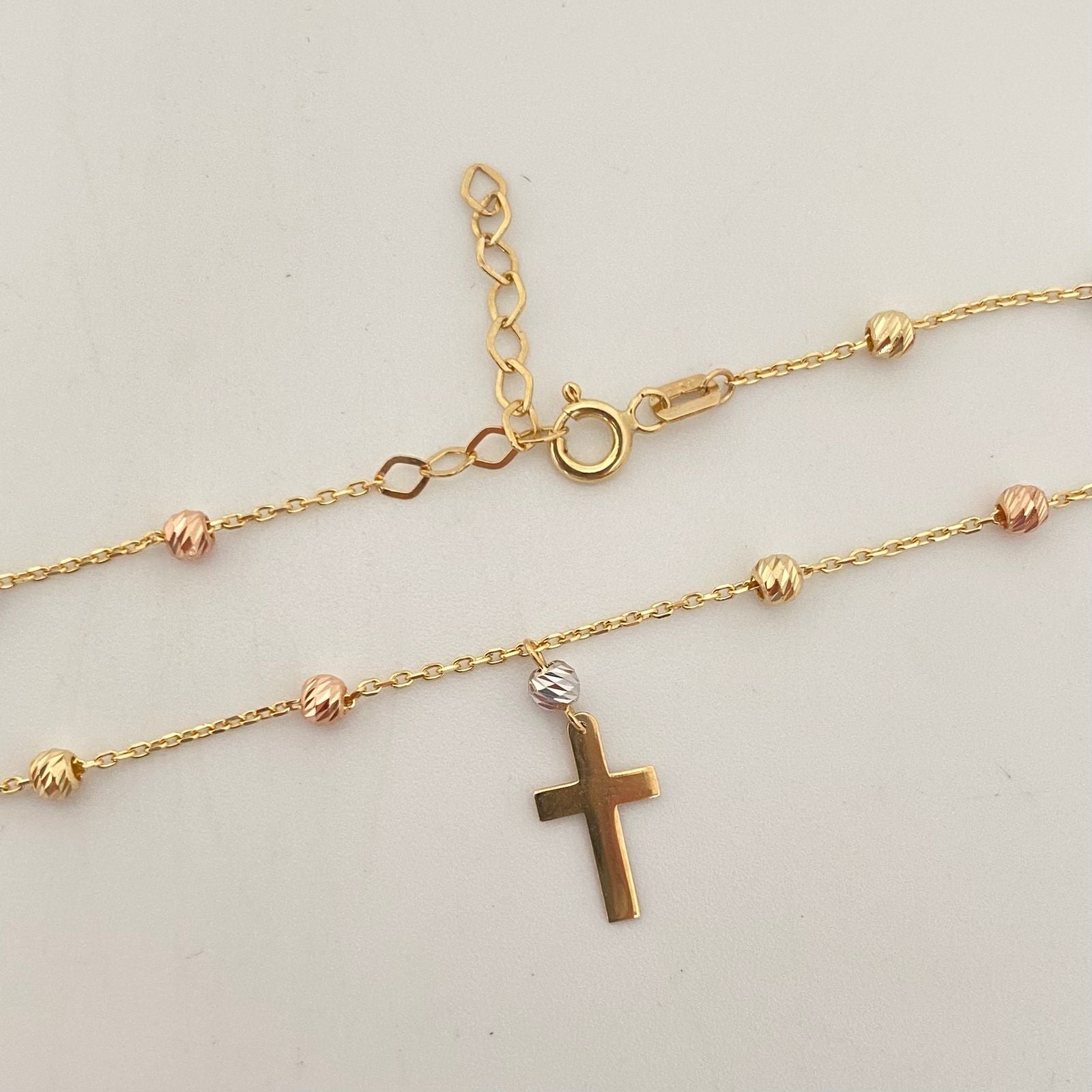 Cadena It balines diamantes Tres oros 18k +4 / 3,55 Gr / 3,0 mm / 45 Cm