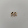 Herraje pareja niños con circones blancos  Oro amarillo 18k 0,9 Gr / 1 Cm