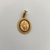 Dije Redondo Casting Negro Virgen de Guadalupe Oro amarillo 18k 2,75 Gr / 15,9 mm / 2,6 Cm