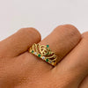 Anillo 15 Corona Casting Verde Oro amarillo 18k / Talla 7 / 2,7 Gr