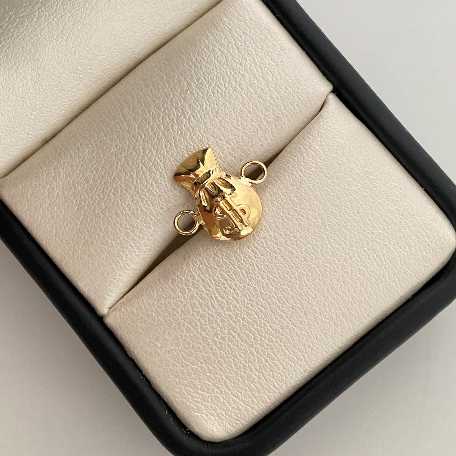 Herraje bolsa de dinero  Oro amarillo 18k 0,6 Gr / 1,3 Cm