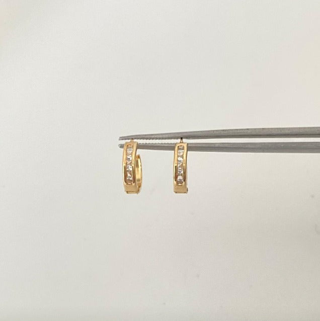 Candonga Circones blancos Oro amarillo 18k 0,9 Gr / 1,1 Cm