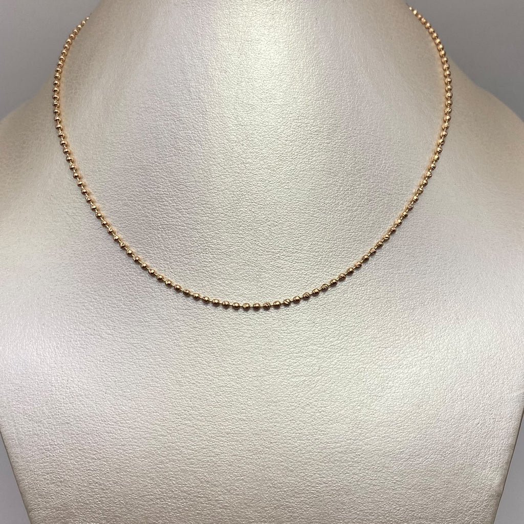 Cadena Mini Militar diamantada Oro rosa 18k +3 / 6,30 Gr / 1,6 mm / 50 Cm Broche 0,40