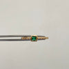 Anillo Circon Cuadrado Verde Oro amarillo 18k / Talla 7 / 1,2 Gr / 1,3 mm