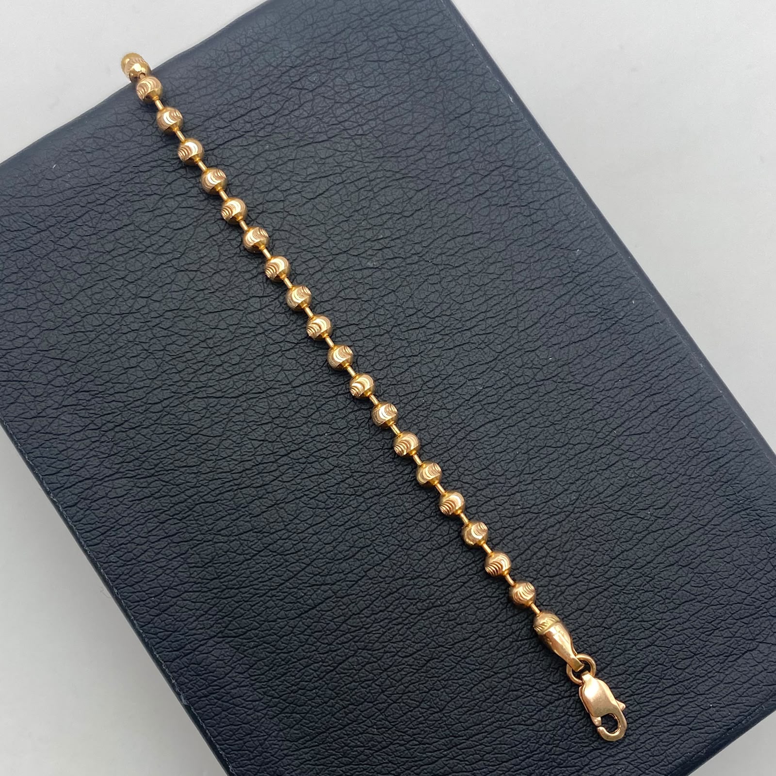Pulso Militar Luna diamantada oro rosa 18k +3 / 4,75 Gr / 3 mm / 17,8 Cm Broche 0,40