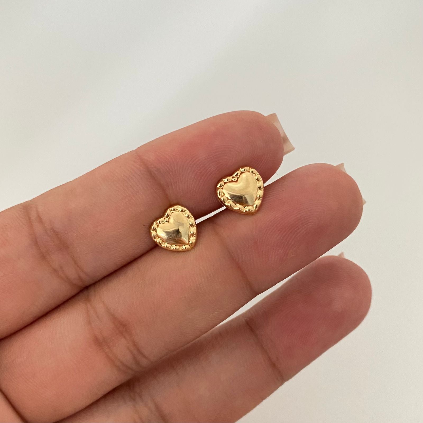 Topos corazon borde trenzado Oro amarillo 18k 0,8 Gr / 8,0 mm