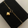 Tobillera It Cajon dije Corazon Oro amarillo 18k +4 / 3,5 Gr / 2 mm / 25,5 Cm