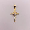 Dije cruz cristo y san benito Tres oros 18k 2,8 Gr / 21,45 mm / 4,5 Cm