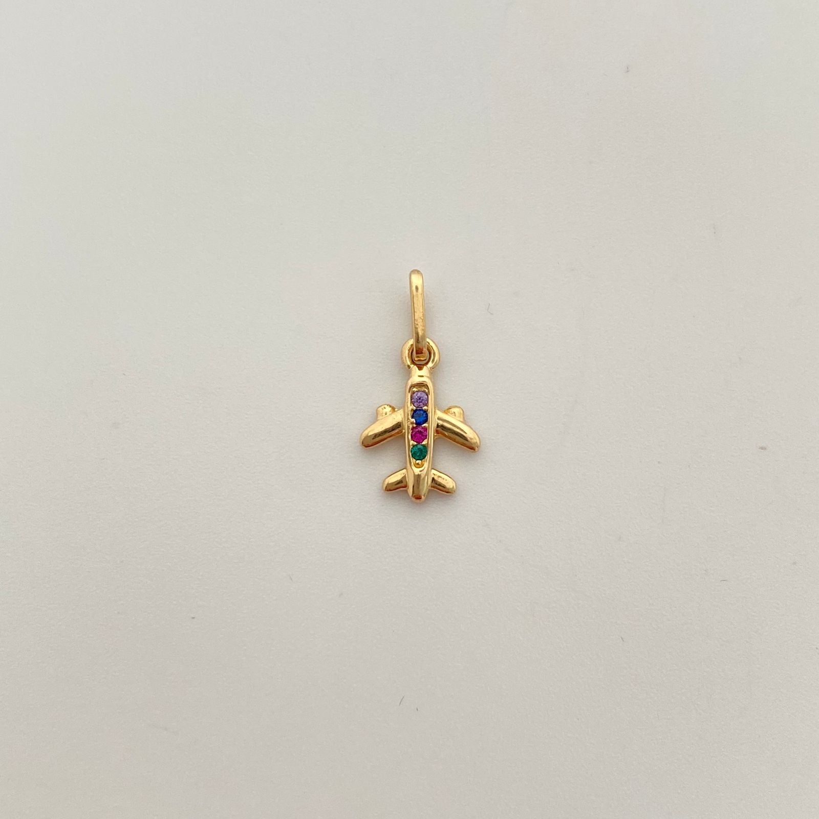 Dije Avion casting Oro amarillo 18k 0,85 Gr / 9,2 mm / 1,8 Cm