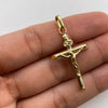 Dije cruz cristo tubular diamantado Oro amarillo 1,3 Gr / 4 Cm